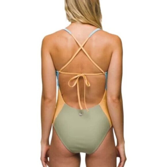prAna Tulum One Piece Swimsuit Size M | NWT | Sweet Agave Color Block - Picture 2 of 3
